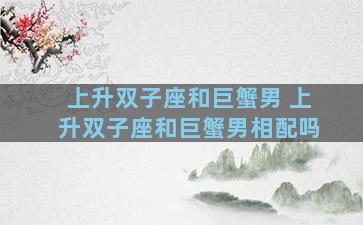 上升双子座和巨蟹男 上升双子座和巨蟹男相配吗